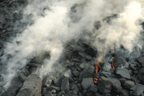Burning coal Ban Chaung