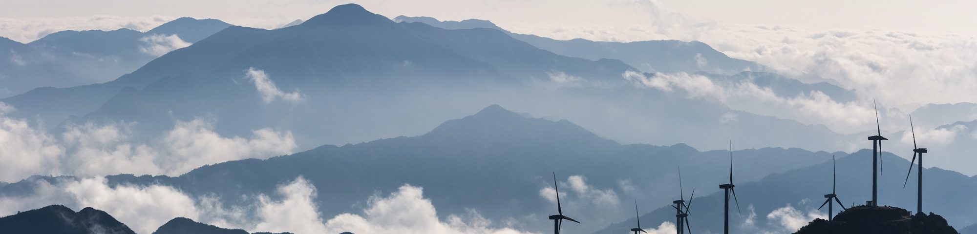 wind turbines in mountains