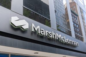 New York City, USA - August 21, 2022: Marsh McLennan logo on its